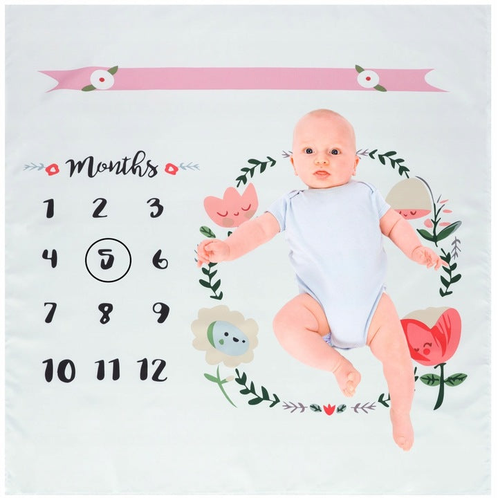 Covoras bebelusi, Zola®, fundal pentru poze, model cu flori, material moale, 1-12 luni, 103x103 cm Covoras bebelusi, Zola®, fundal pentru poze, model cu flori, material moale, 1-12 luni, 103x103 cm